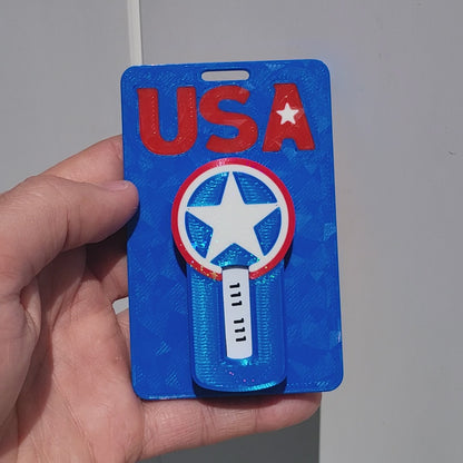 3D Printed RSA Token Holder with up to 3 Badge Slots - USA